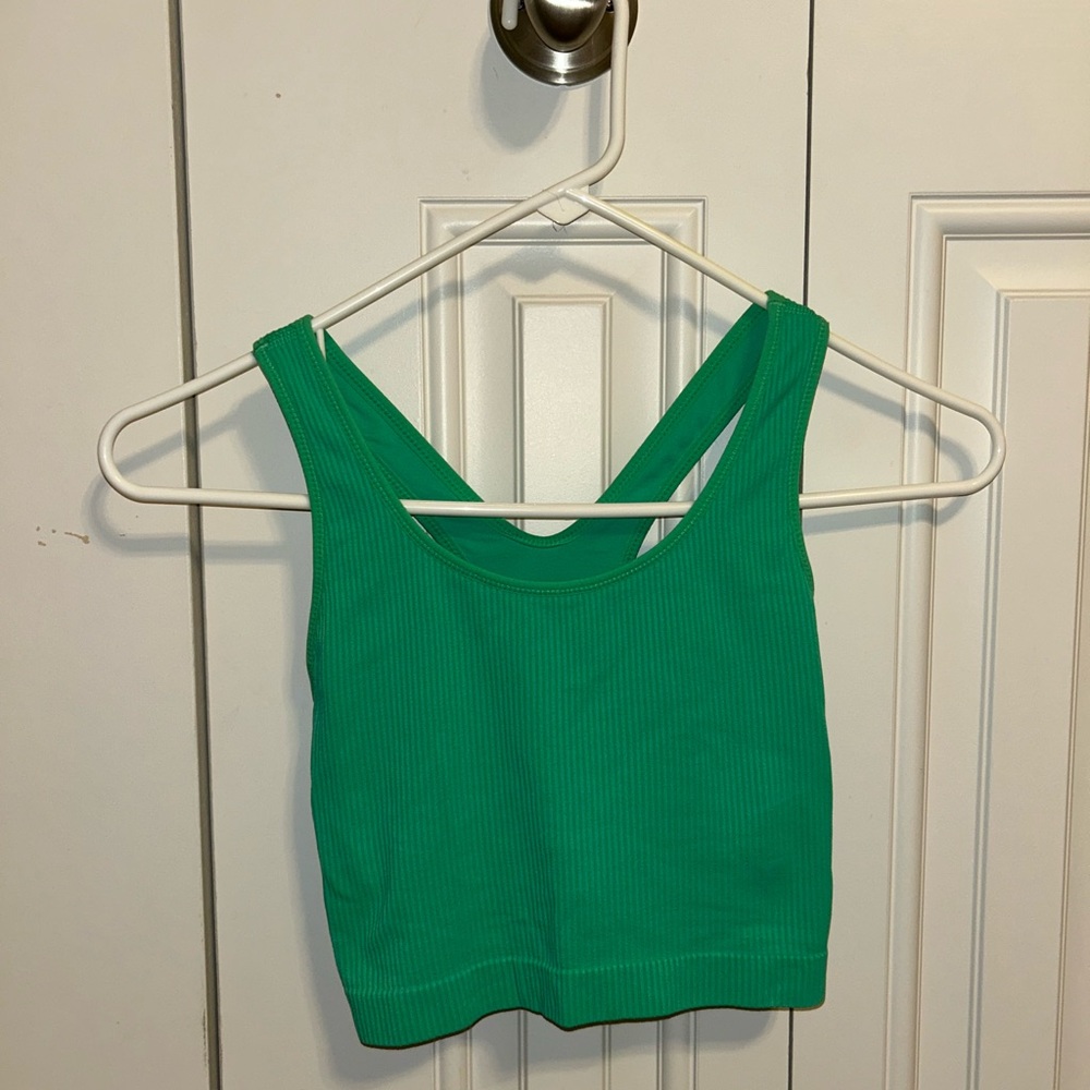 Calia Green Ribbed Tank Top